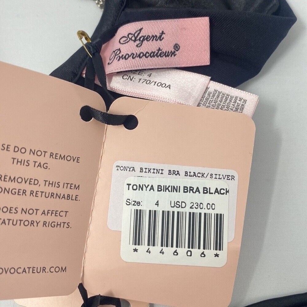 Agent Provocateur Tonya Black Chains Bikini Set NWT $445 - Picture 8 of 9